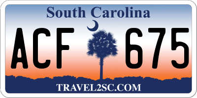 SC license plate ACF675