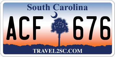 SC license plate ACF676