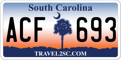 SC license plate ACF693