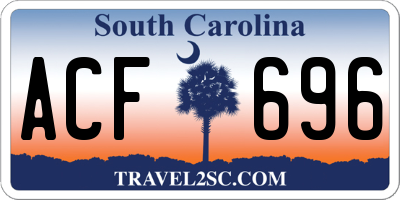 SC license plate ACF696