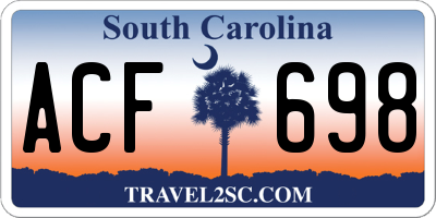 SC license plate ACF698