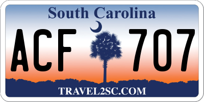 SC license plate ACF707