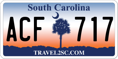 SC license plate ACF717