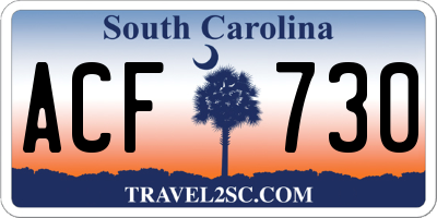 SC license plate ACF730