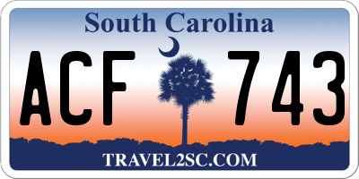 SC license plate ACF743
