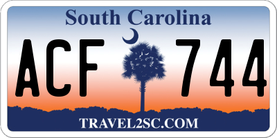 SC license plate ACF744