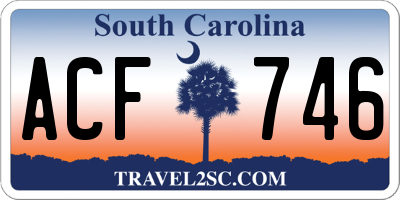 SC license plate ACF746