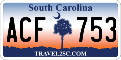 SC license plate ACF753