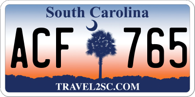 SC license plate ACF765