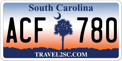 SC license plate ACF780