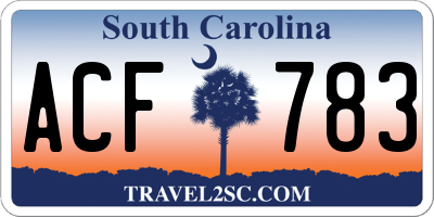 SC license plate ACF783