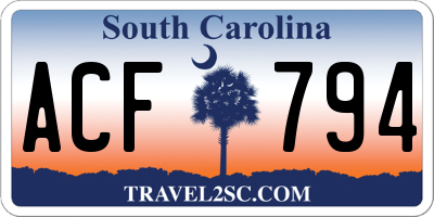 SC license plate ACF794