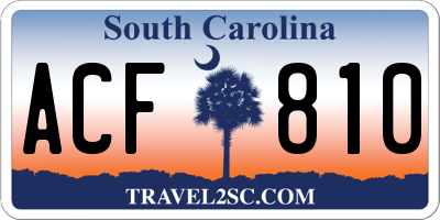 SC license plate ACF810
