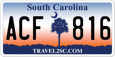 SC license plate ACF816