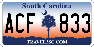 SC license plate ACF833