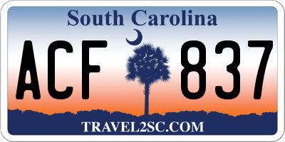SC license plate ACF837