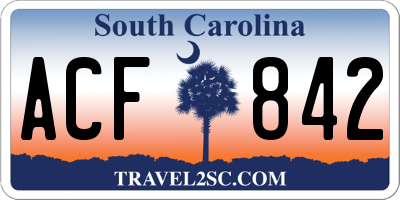 SC license plate ACF842