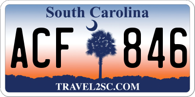 SC license plate ACF846