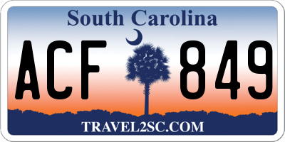 SC license plate ACF849
