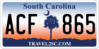 SC license plate ACF865