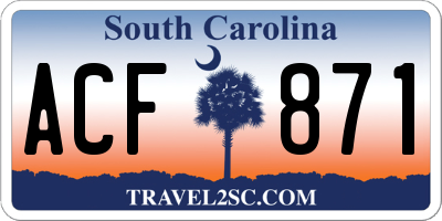 SC license plate ACF871