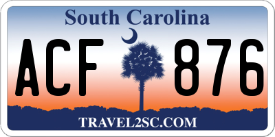SC license plate ACF876