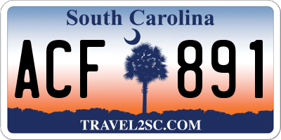 SC license plate ACF891