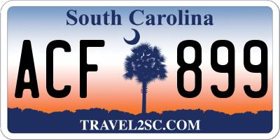 SC license plate ACF899