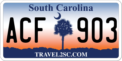 SC license plate ACF903