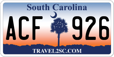 SC license plate ACF926