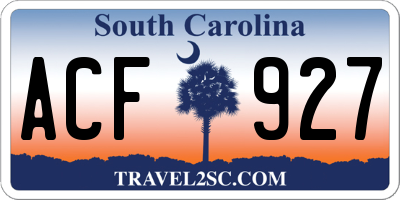 SC license plate ACF927