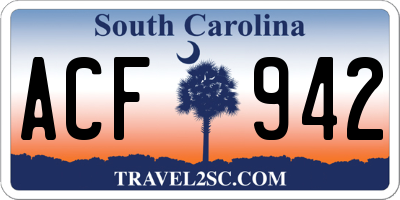 SC license plate ACF942