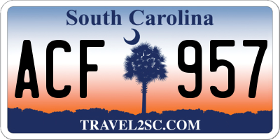 SC license plate ACF957