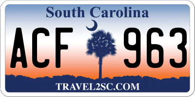 SC license plate ACF963
