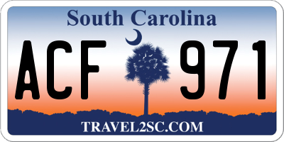SC license plate ACF971