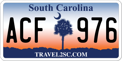 SC license plate ACF976