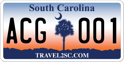 SC license plate ACG001