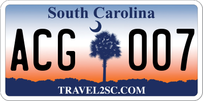SC license plate ACG007