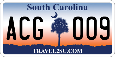 SC license plate ACG009
