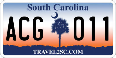 SC license plate ACG011