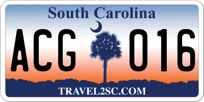 SC license plate ACG016