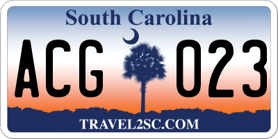 SC license plate ACG023