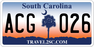 SC license plate ACG026