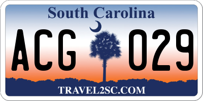 SC license plate ACG029