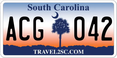 SC license plate ACG042