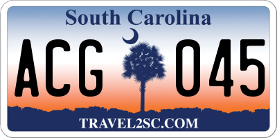 SC license plate ACG045