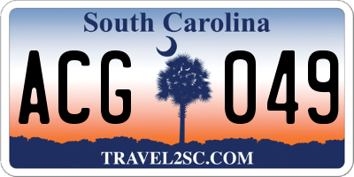 SC license plate ACG049