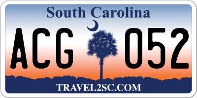 SC license plate ACG052