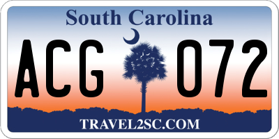 SC license plate ACG072