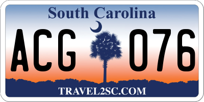 SC license plate ACG076